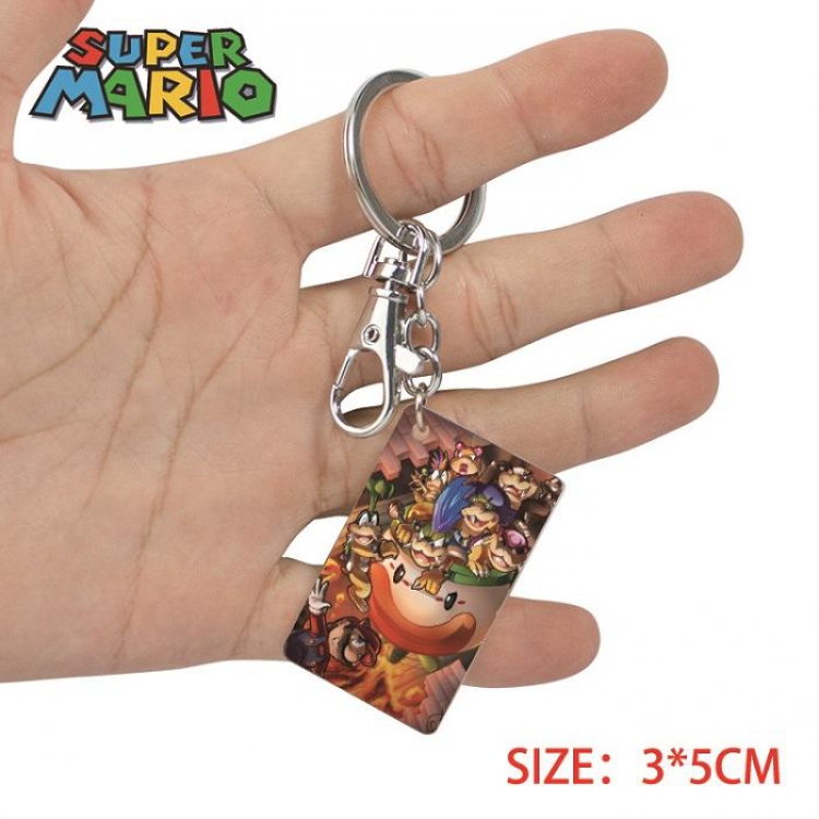 Super Mario- 15 Anime Acrylic Color Map Keychain Pendant