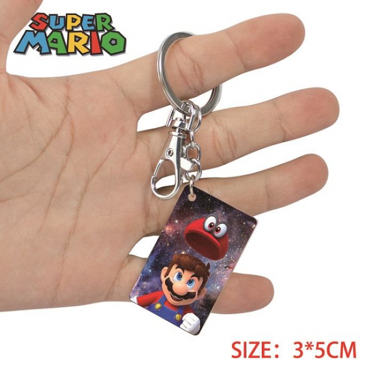 Super Mario- 18 Anime Acrylic Color Map Keychain Pendant
