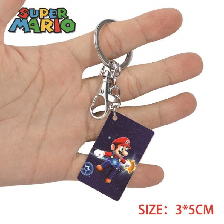 Super Mario- 19 Anime Acrylic Color Map Keychain Pendant