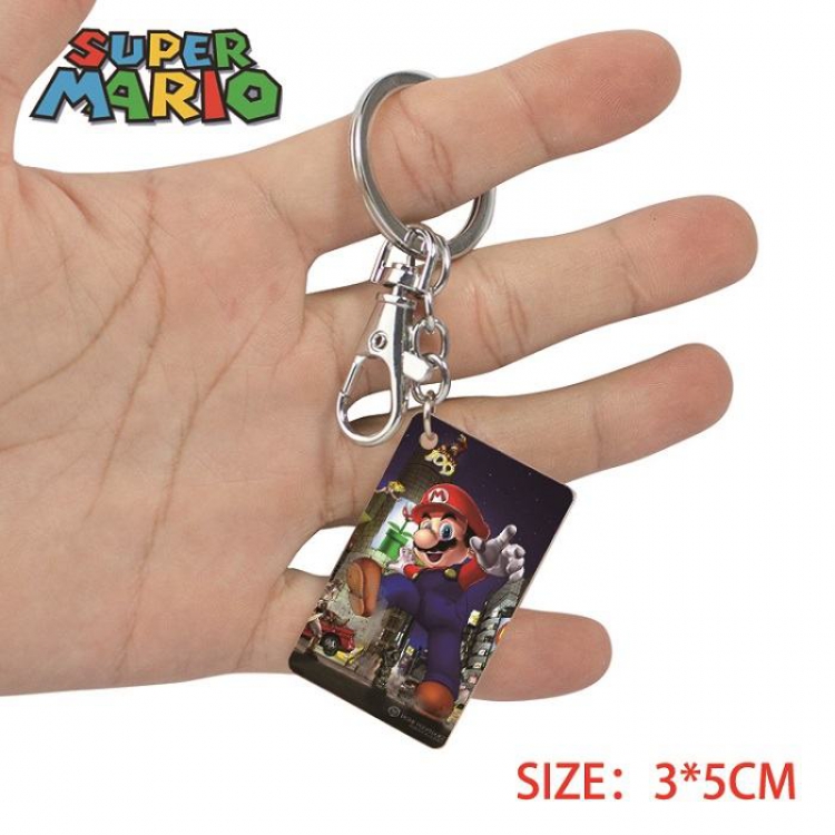Super Mario- 20 Anime Acrylic Color Map Keychain Pendant