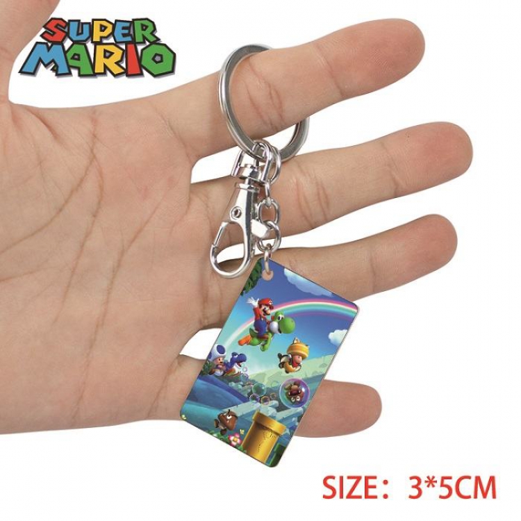 Super Mario- 4 Anime Acrylic Color Map Keychain Pendant