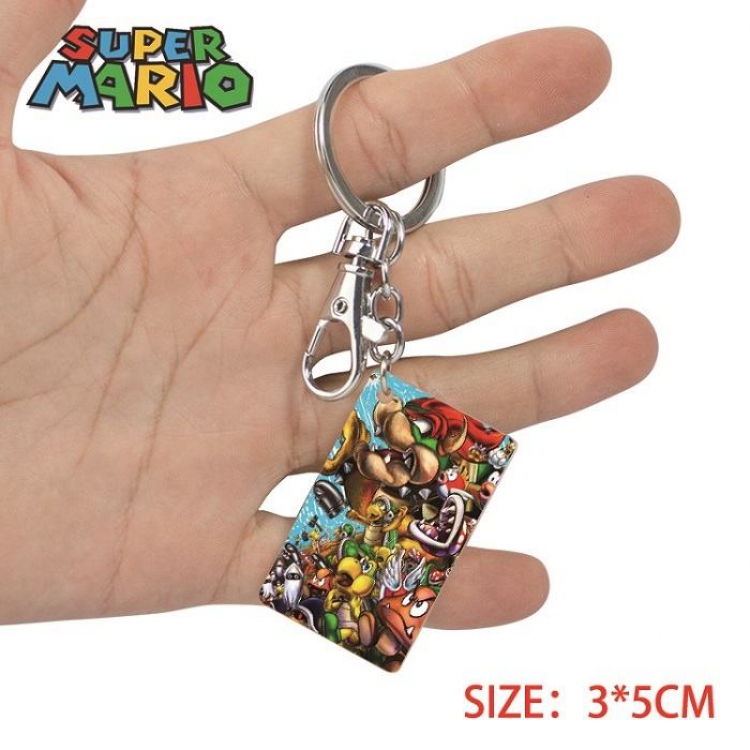 Super Mario- 21 Anime Acrylic Color Map Keychain Pendant