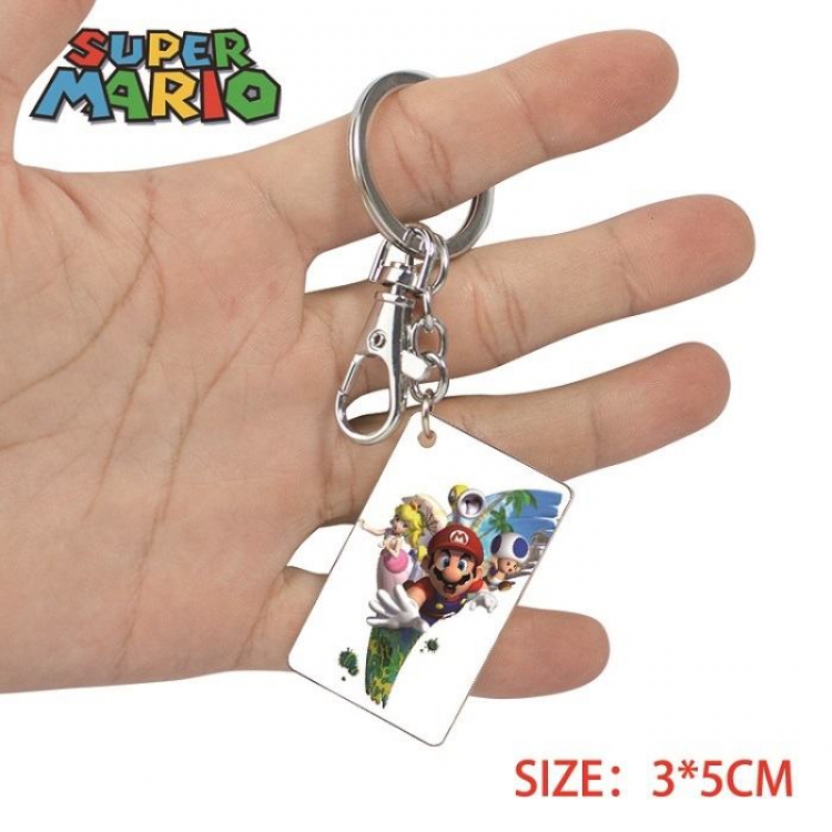 Super Mario- 8 Anime Acrylic Color Map Keychain Pendant