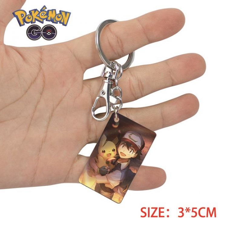 Pokemon-9 Anime Acrylic Color Map Keychain Pendant