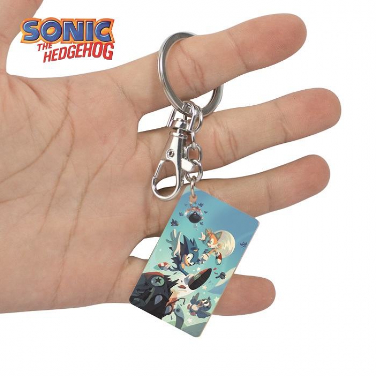 Sonic The Heogehog-17 Anime Acrylic Color Map Keychain Pendant