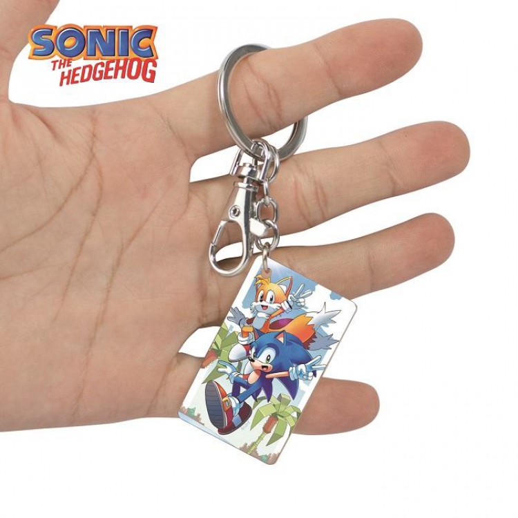 Sonic The Heogehog-3 Anime Acrylic Color Map Keychain Pendant