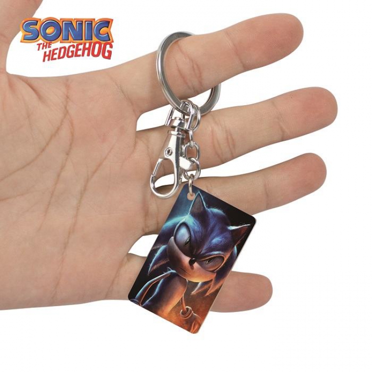 Sonic The Heogehog-8 Anime Acrylic Color Map Keychain Pendant