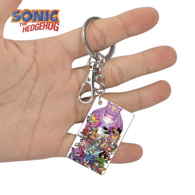 Sonic The Heogehog-9 Anime Acrylic Color Map Keychain Pendant
