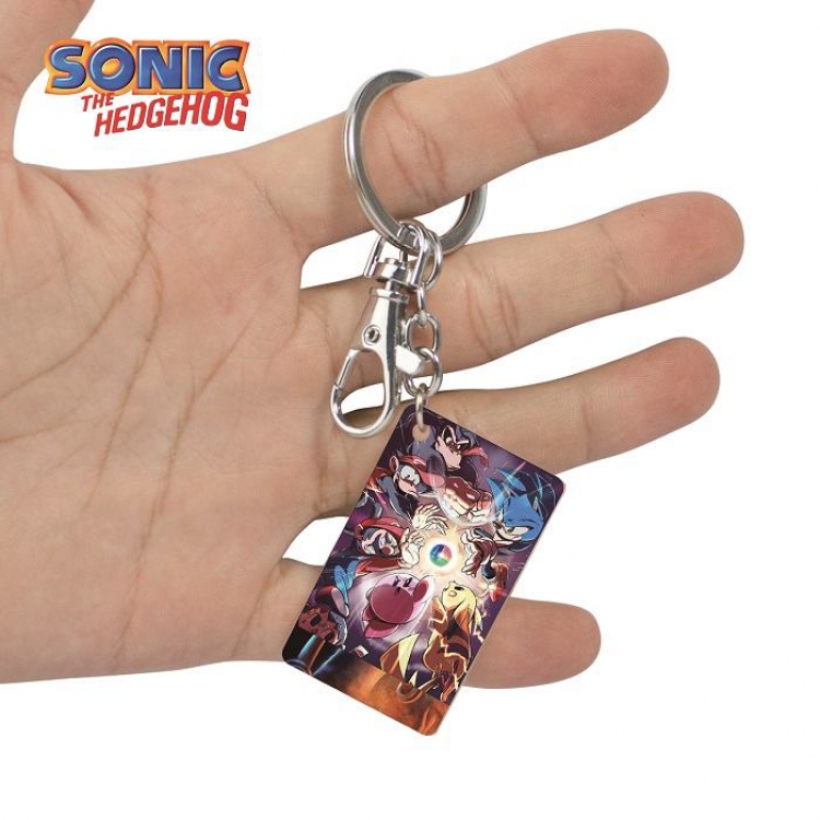 Sonic The Heogehog-7 Anime Acrylic Color Map Keychain Pendant