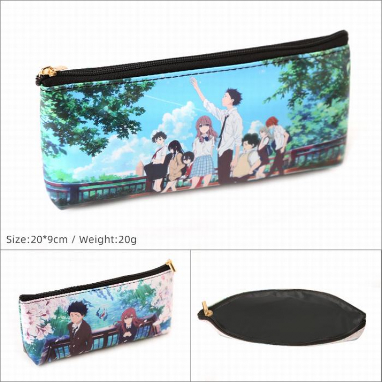 The Shape Of Voice PU Single layer zipper student pencil bag storage bag cosmetic bag