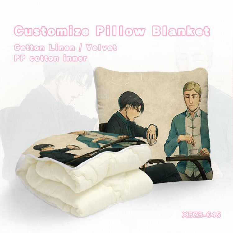 XBZB-045 Attack on Titan （40X40CM) Dual-use folding plush pillow (120X140CM)