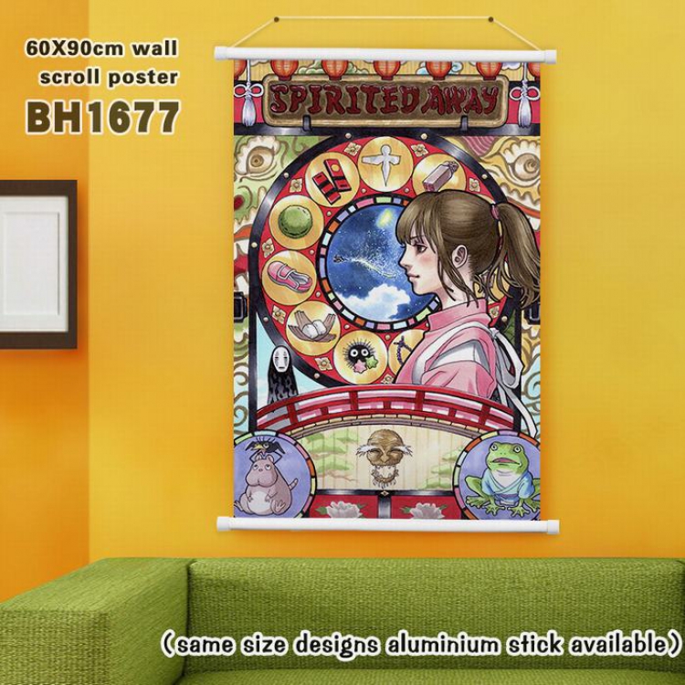 Spirited Away White Plastic rod Cloth painting Wall Scroll 40X60CM (Can be customized for a single model)BH-1677