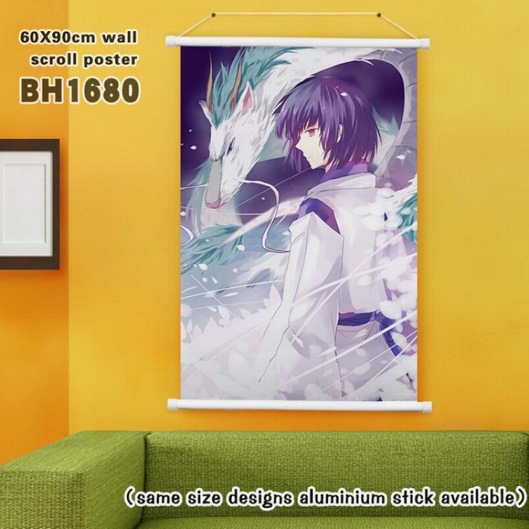 Spirited Away White Plastic rod Cloth painting Wall Scroll 40X60CM (Can be customized for a single model)BH-1680