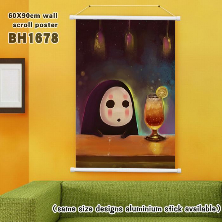 Spirited Away White Plastic rod Cloth painting Wall Scroll 40X60CM (Can be customized for a single model)BH-1678