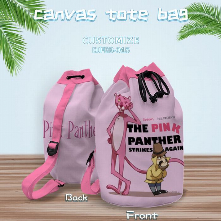DJFBB015-Pink Panther Anime shoulder canvas bag 40X25CM(Can be customized for a single model)