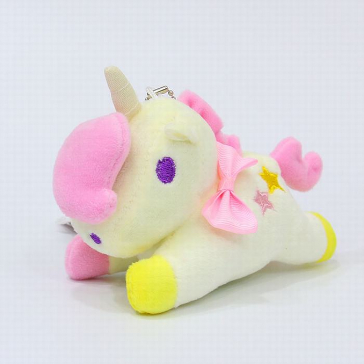 Binary star Unicorn creamy-white Kneeling Plush pendant 12CM 0.03KG price for 10 pcs