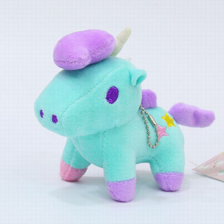 Binary star Unicorn Light blue Standing posture Plush pendant 12CM 0.03KG price for 10 pcs