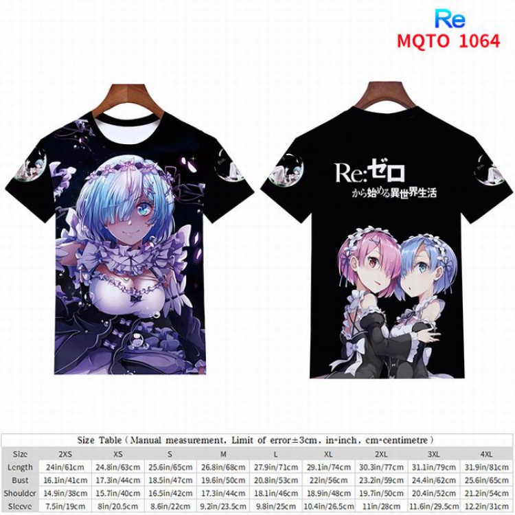 Re:Zero kara Hajimeru Isekai Seikatsu full color short sleeve t-shirt 9 sizes from 2XS to 4XL MQTO-1064