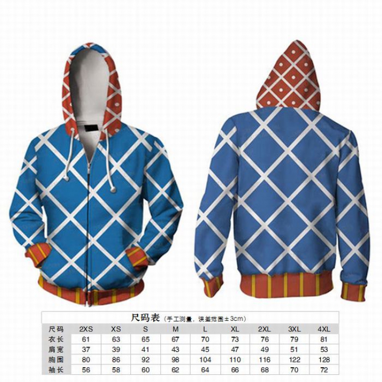 JoJos Bizarre Adventure GuidoMista Hoodie zipper sweater coat 2XS XS S M L XL 2XL 3XL 4XL price for 2 pcs preorder 3 day