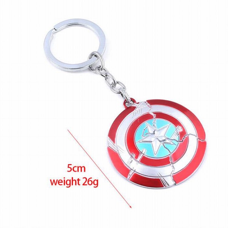 The avengers allianc Captain America Crack Shield Keychain Pendant 5CM 26G price for 5 pcs