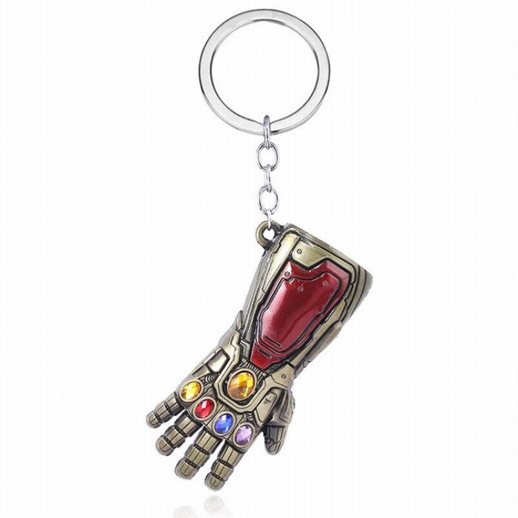 The avengers allianc Iron Man Ancient bronze Gloves Keychain pendant 2.7X8X3.7CM 66G price for 5 pcs