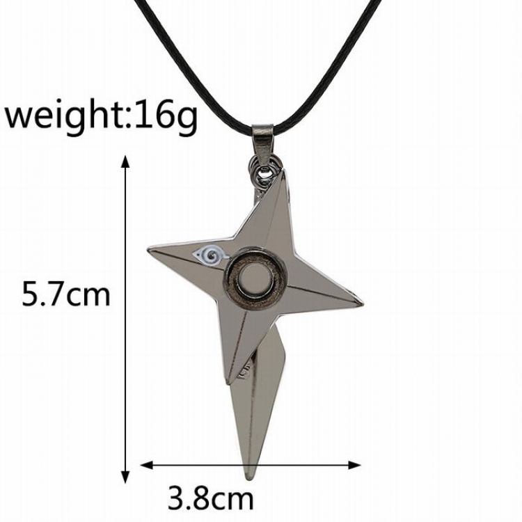Naruto shuriken Alloy necklace pendant Bagged 5.7X3.8CM 16G price for 12 pcs