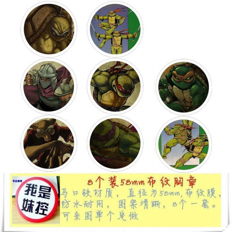 Teenage Mutant Ninja Brooch Price For 8 Pcs A Set 58MM