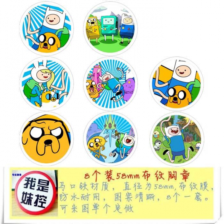 Adventure Time with Finn and Jake Brooch Price For 8 Pcs A Set 58MM