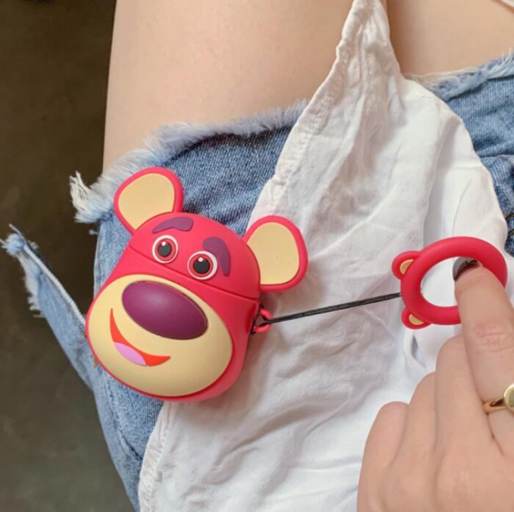 Cartoon bear Anime cartoon around Buckle airpods Apple Wireless Headset PP Bagged price for 2 pcs