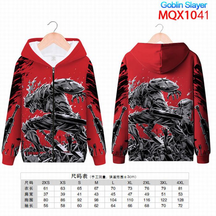 Goblin Slayer Full color zipper hooded Patch pocket Coat Hoodie 9 sizes from XXS to 4XL MQX1041