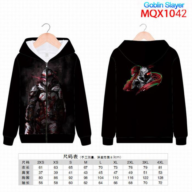 Goblin Slayer Full color zipper hooded Patch pocket Coat Hoodie 9 sizes from XXS to 4XL MQX1042