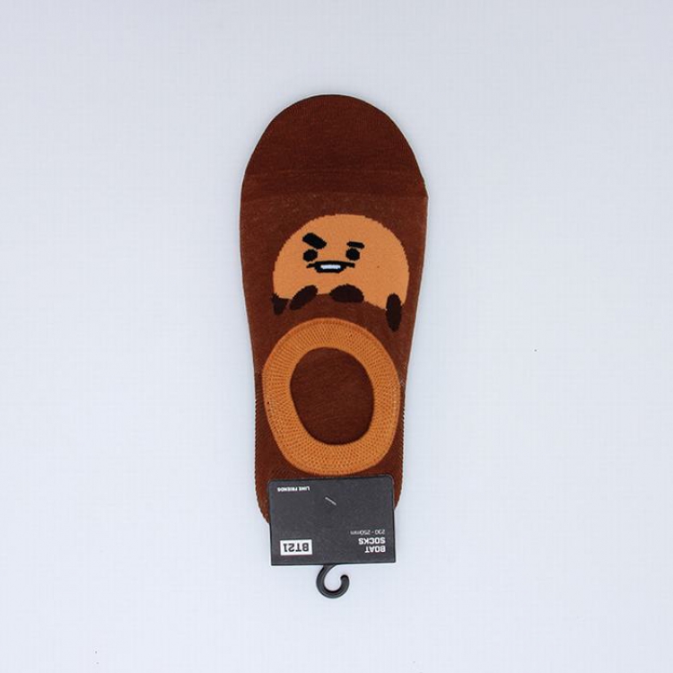 BTS Cookie Biscuits Cartoon cute breathable short tube invisible socks 22CM 24G price for 5 pcs