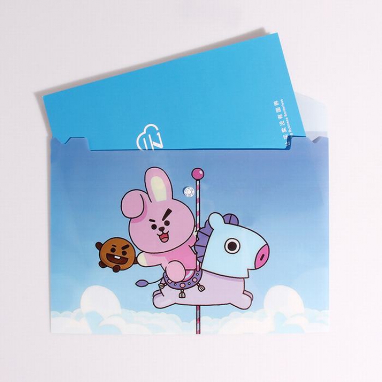 BTS-Style A Cartoon cute paper bag information bag support storage bag 32.5X23.5CM 28G price for 5 pcs