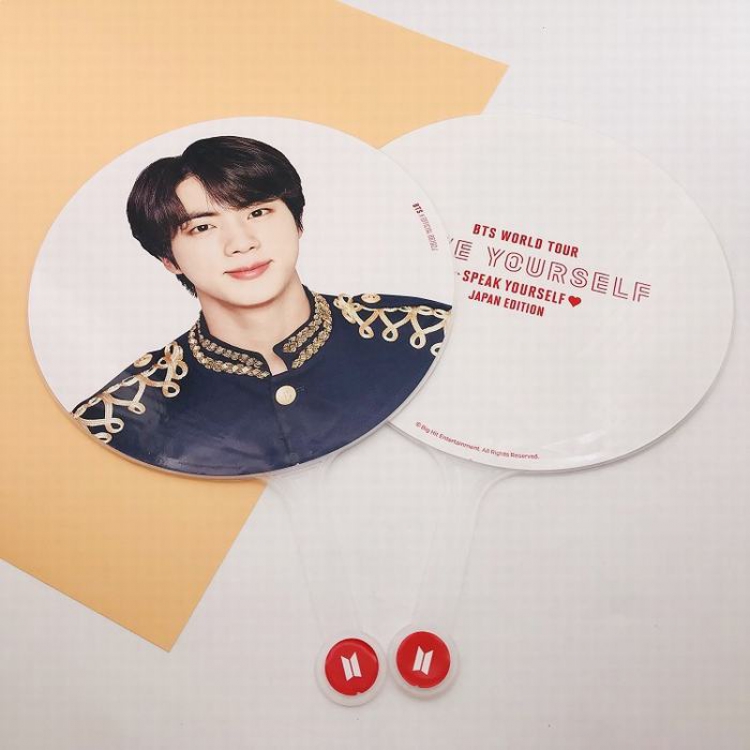 BTS JIN Same paragraph Round fan 29.5x29.5CM 85G Independent OPP package price for 2 pcs