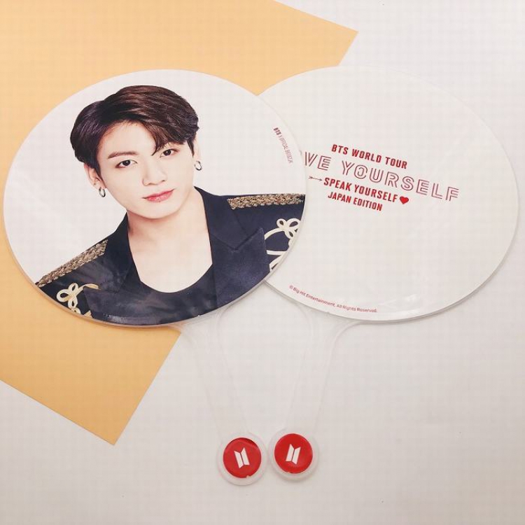 BTS JK Same paragraph Round fan 29.5x29.5CM 85G Independent OPP package price for 2 pcs