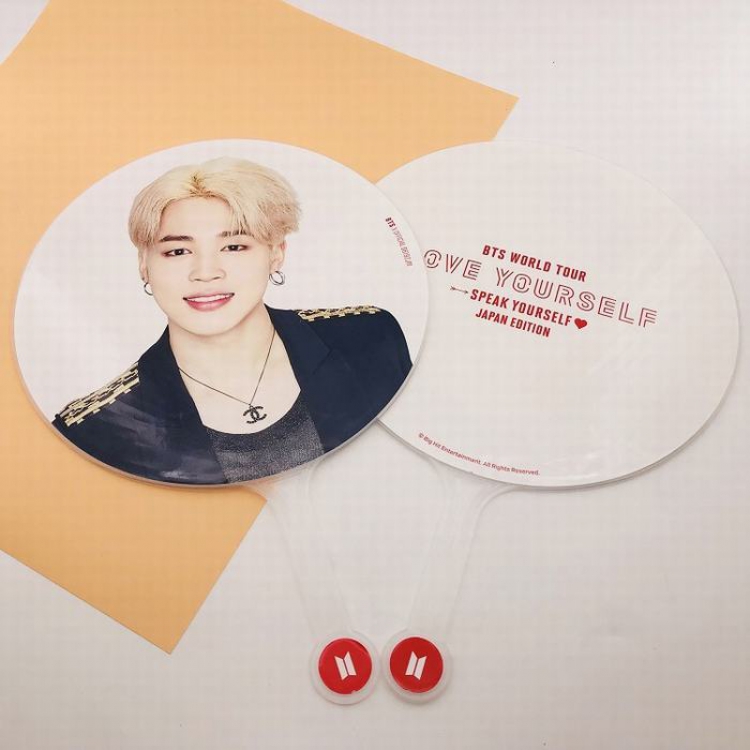 BTS JIMIN Same paragraph Round fan 29.5x29.5CM 85G Independent OPP package price for 2 pcs