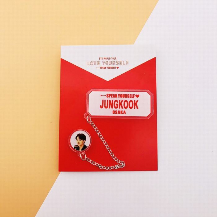 BTS JUNGKOOK The same paragraph badge brooch hanging chain pendant ornaments price for 2 pcs 7.5X9.5CM 12G