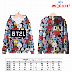 BTS  Full color zipper hooded ...