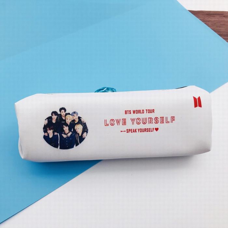 BTS Collection photo PU Leather printed pencil case storage bag purse 45G 18X5X5CM price for 2 pcs