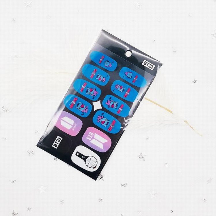 BTS BT21 Hippo Nail sticker DIY Accessories 5.5X10.5CM 8G price for 5 pcs