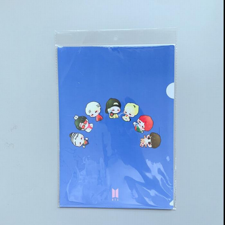 BTS Cartoon folder file bag 22x31CM 15G Transparent OPP card package price for 10 pcs