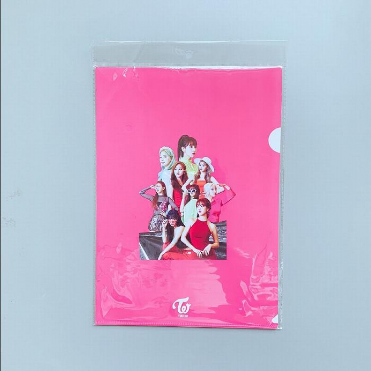 TWICE Cartoon folder file bag 22x31CM 15G Transparent OPP card package price for 10 pcs