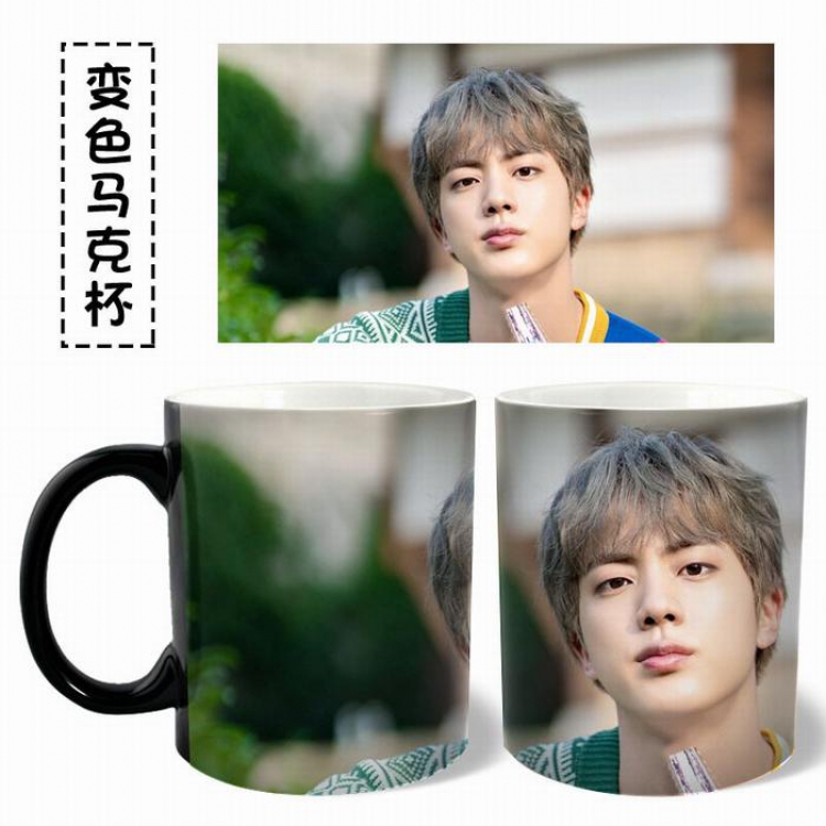 BTS Jin Black Water mug color changing cup