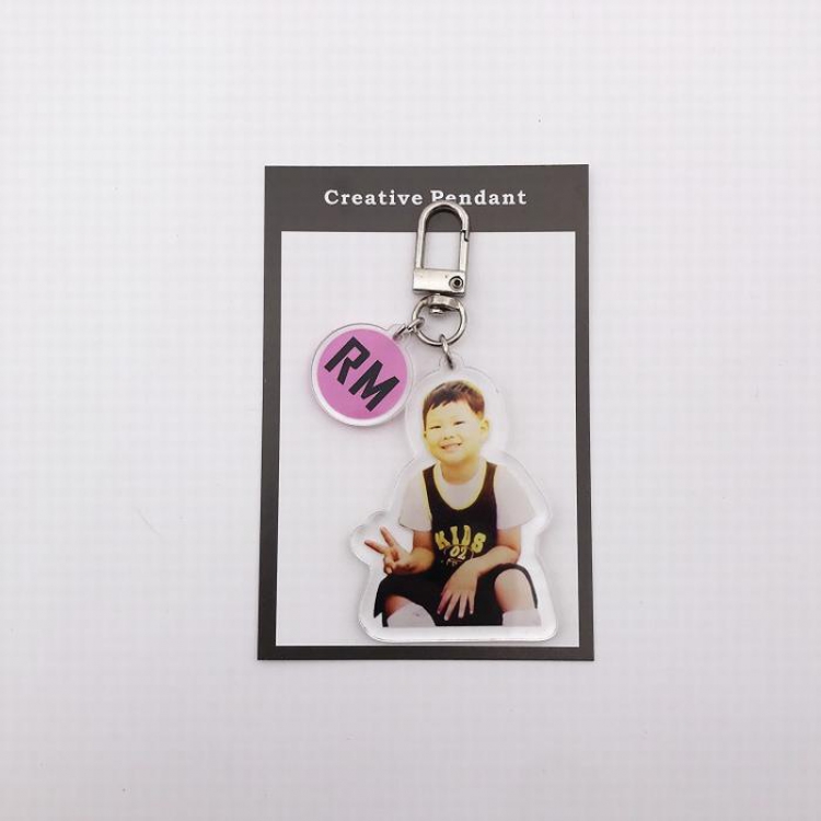 BTS RM Childhood Crystal Keychain Pendant 7X11CM 22G price for 5 pcs