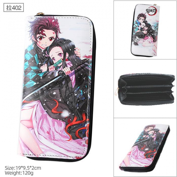 Demon Slayer Kimets Pull 402 PU twill two-fold zipper long wallet