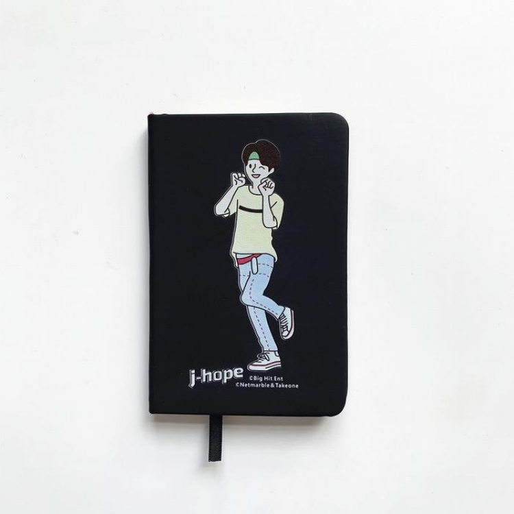 BTS J-HOPE Cartoon notebook PU elastic strap notepad 9X14CM 105G price for 3 pcs