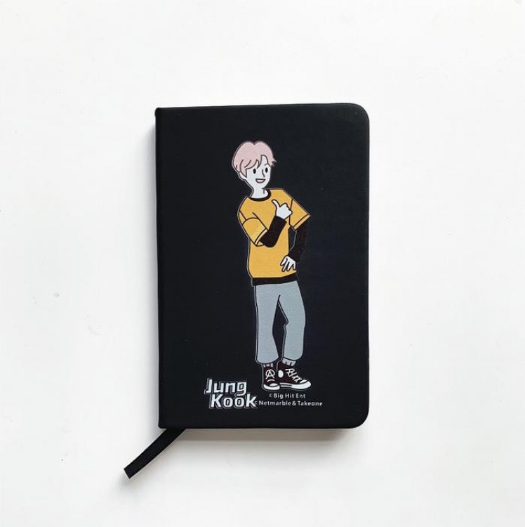 BTS JK  Cartoon notebook PU elastic strap notepad 9X14CM 105G price for 3 pcs