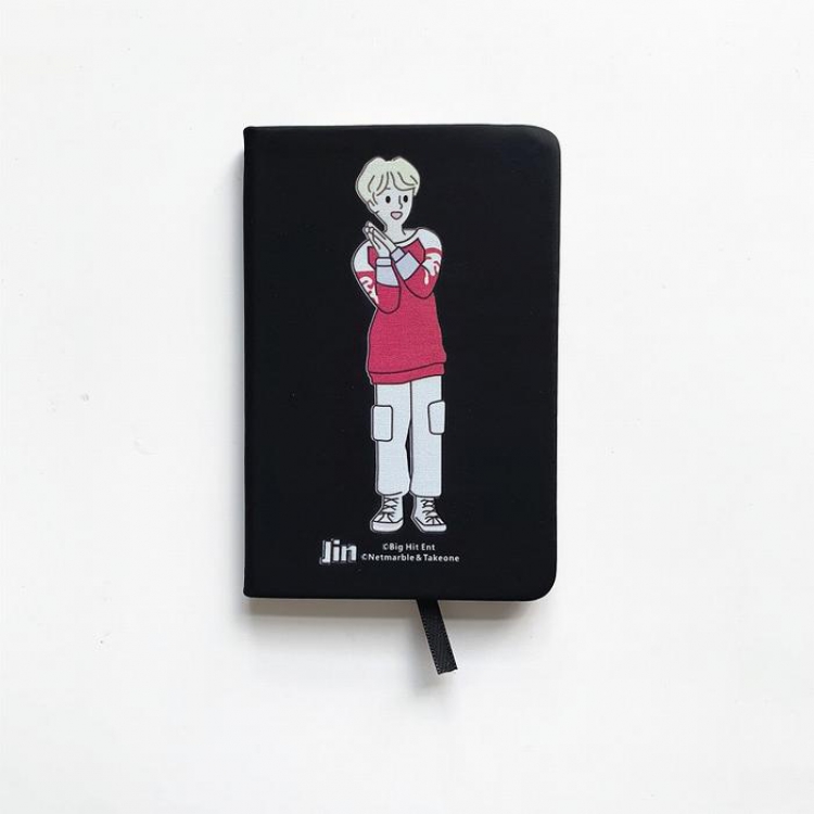 BTS JIN Cartoon notebook PU elastic strap notepad 9X14CM 105G price for 3 pcs