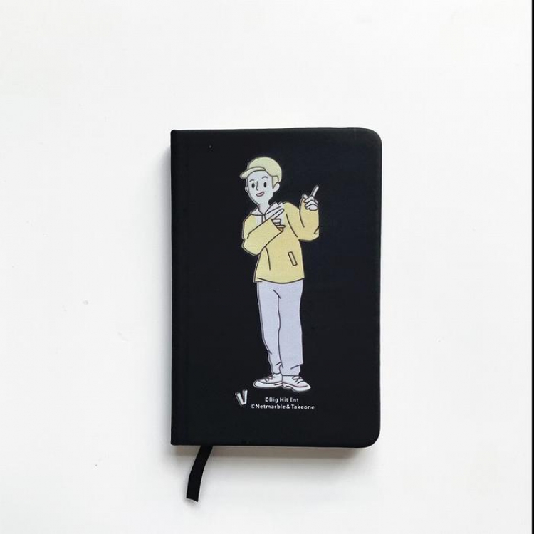 BTS  V Cartoon notebook PU elastic strap notepad 9X14CM 105G price for 3 pcs