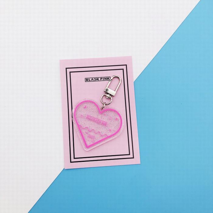 BLACKPINK Heart-shaped glitter key ring pendant 7.5X5.5CM 12G price for 5 pcs